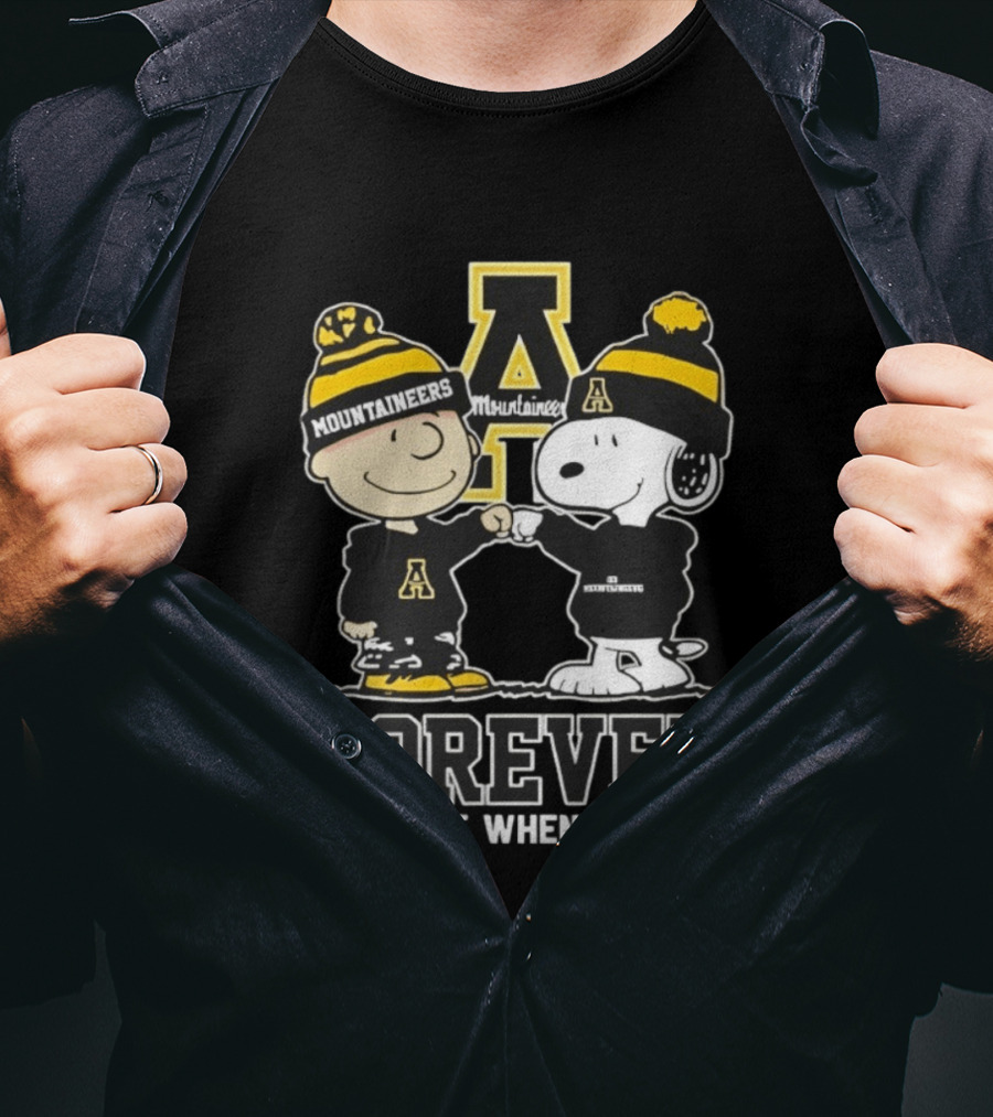 Peanut Snoopy Charlie Brown Appalachian State Mountaineers Forever Not Just When We Win T-Shirt