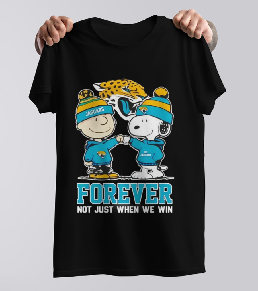 Charlie Brown Snoopy Jaguars Forever Not Just When We Win T-Shirt