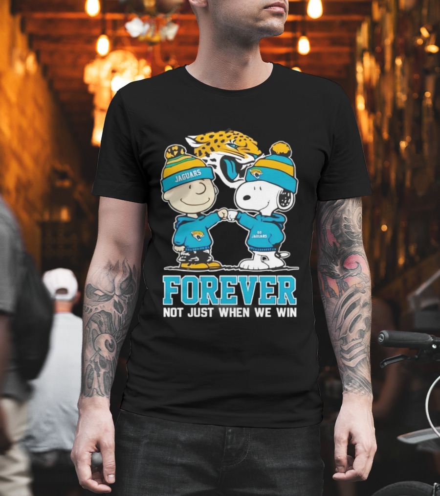 Charlie Brown Snoopy Jaguars Forever Not Just When We Win T-Shirt