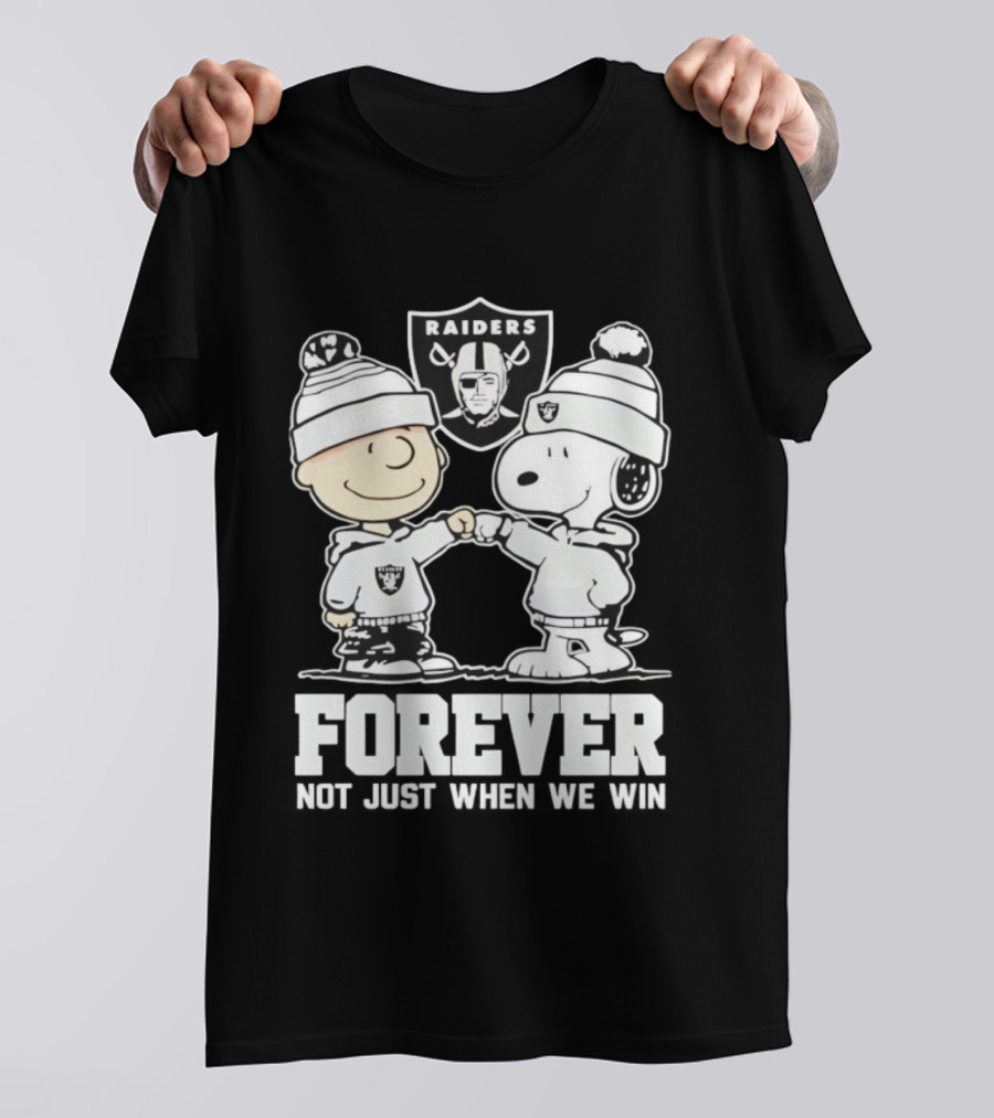 Peanuts Snoopy Charlie Brown Raiders Forever Not Just When We Win T-Shirt