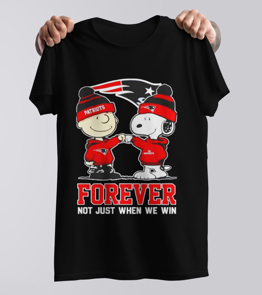 Peanut Snoopy Charlie Brown Patriots Forever Not Just When We Win T-Shirt