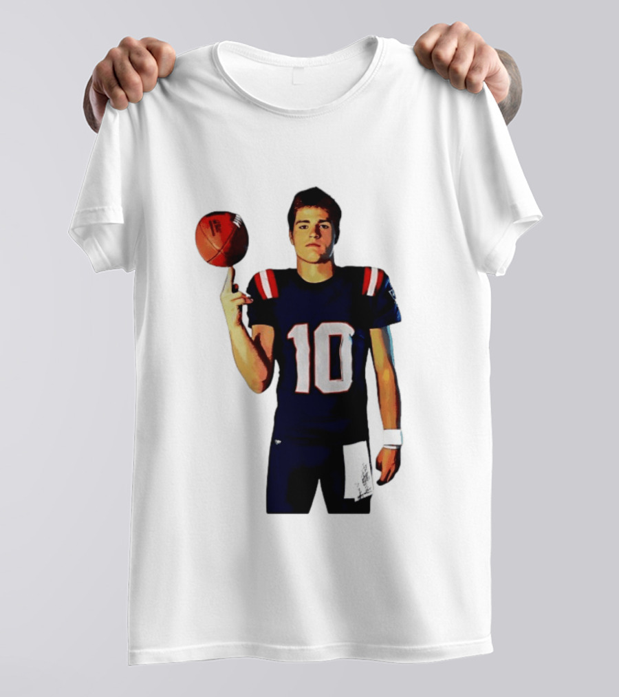 Drake Maye M.N.E.G.A. New England Patriots Football 10 T-Shirt