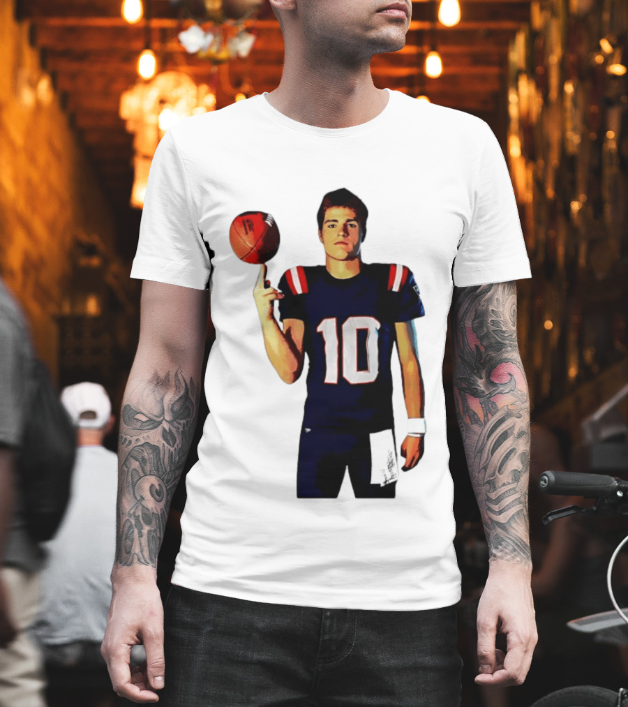 Drake Maye M.N.E.G.A. New England Patriots Football 10 T-Shirt