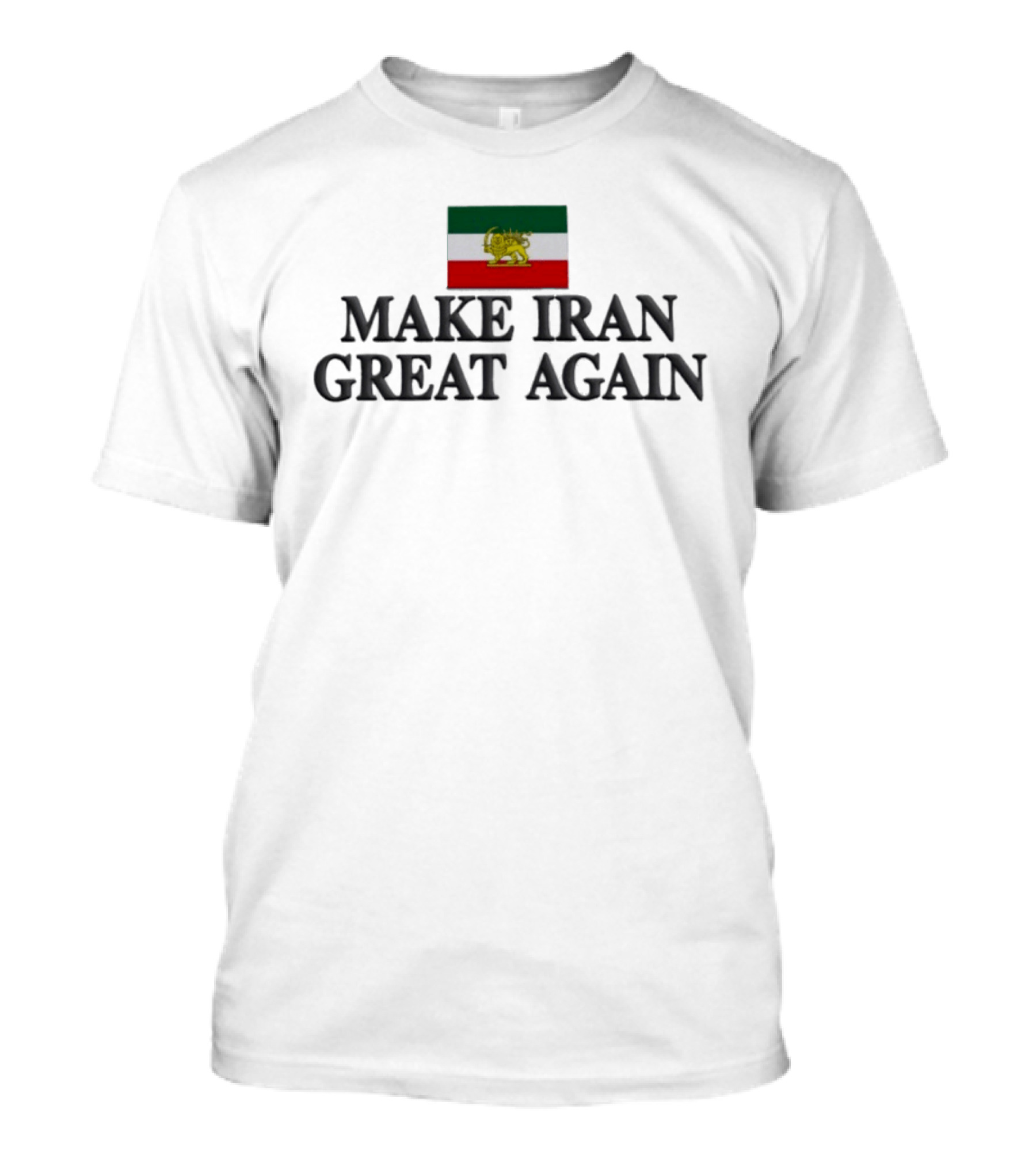Make Iran Great Again Embroidered Flag Lion T-Shirt