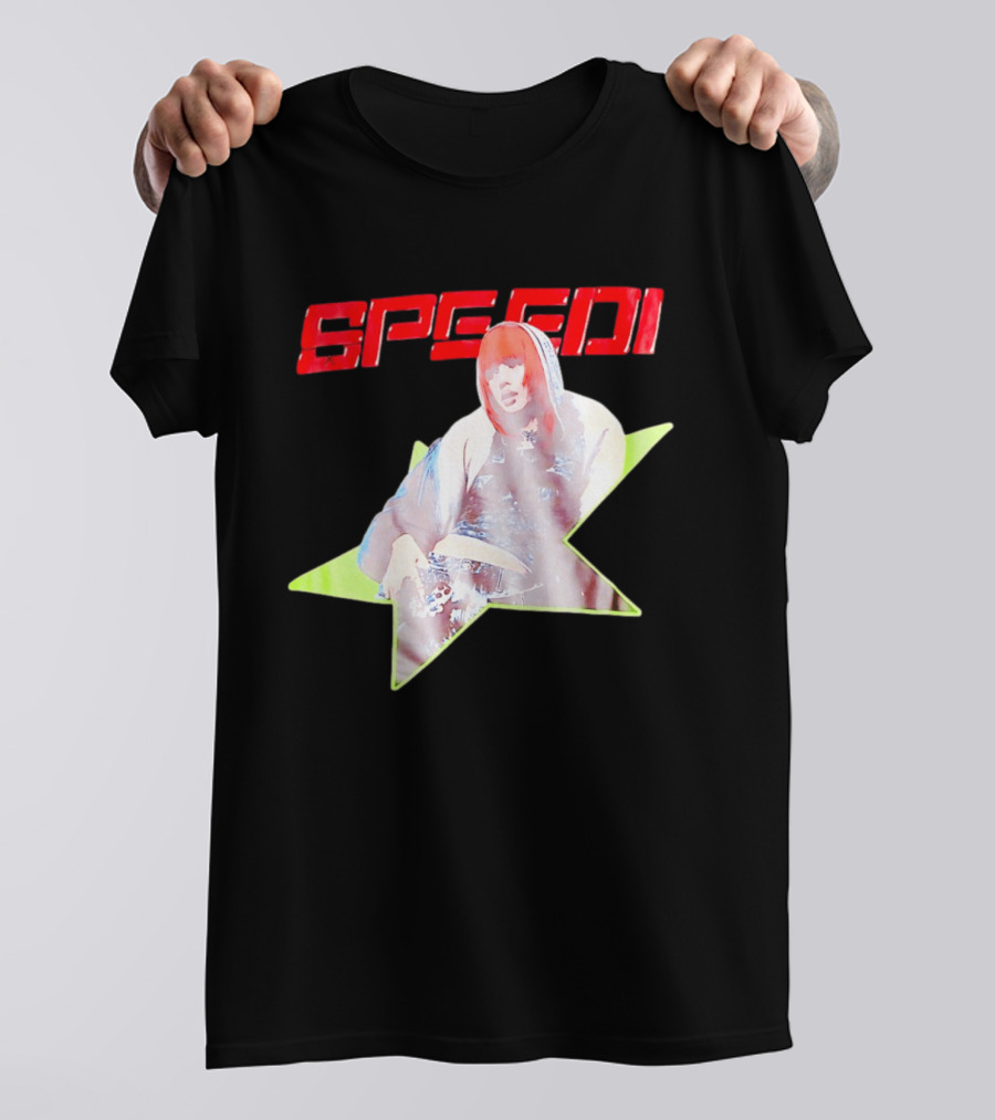 Lisa X AlterEgo Speedi Red Text Star T-Shirt