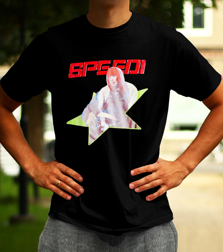 Lisa X AlterEgo Speedi Red Text Star T-Shirt