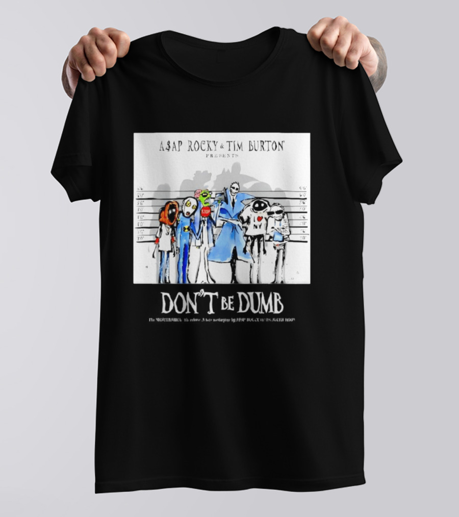 ASAP Rocky Tim Burton Presents Don't Be Dumb Shot Characters T-Shirt