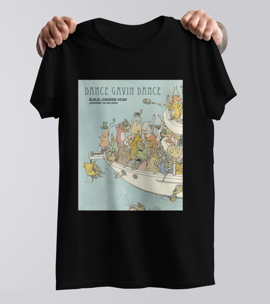 Dance Gavin Dance E.N.D. Cruise 2026 January 22 26 Whimsical Animal Party T-Shirt