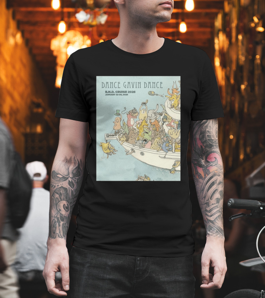 Dance Gavin Dance E.N.D. Cruise 2026 January 22 26 Whimsical Animal Party T-Shirt