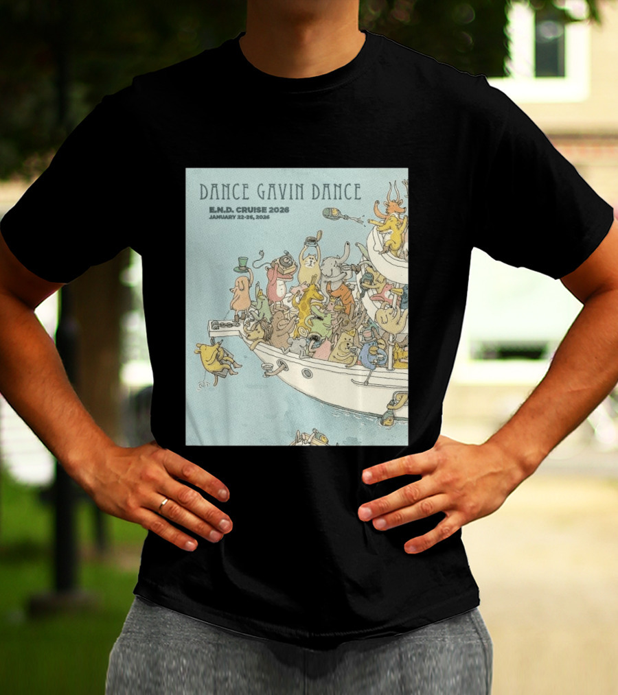 Dance Gavin Dance E.N.D. Cruise 2026 January 22 26 Whimsical Animal Party T-Shirt