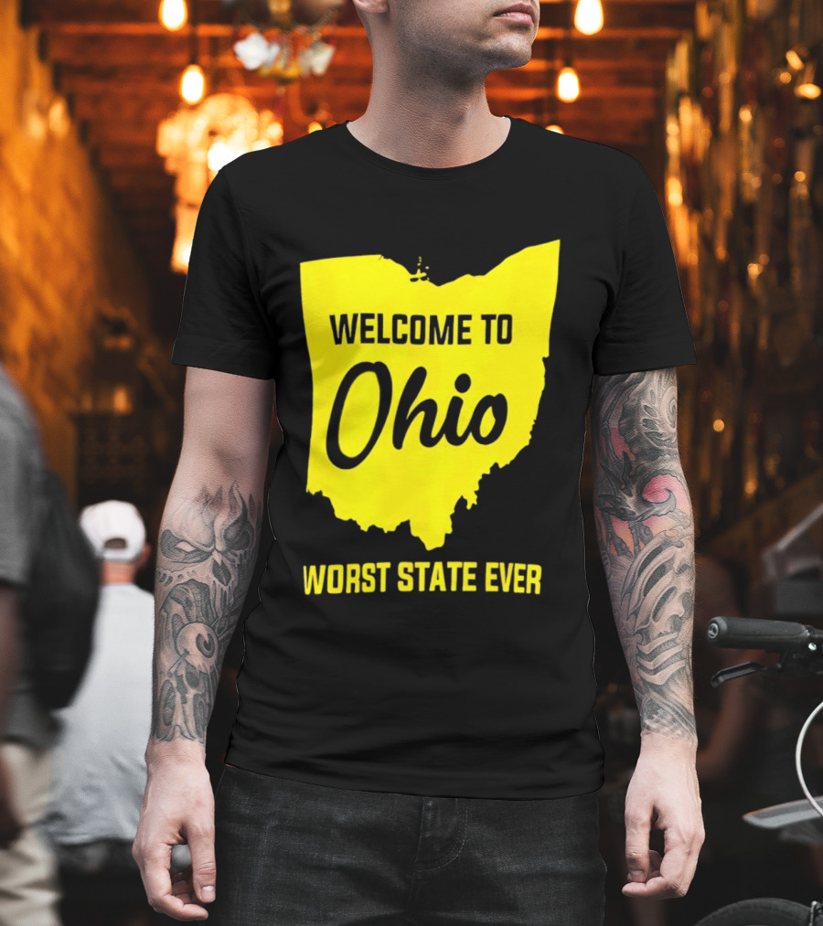 Welcome To Ohio Worst State Ever Map T-Shirt