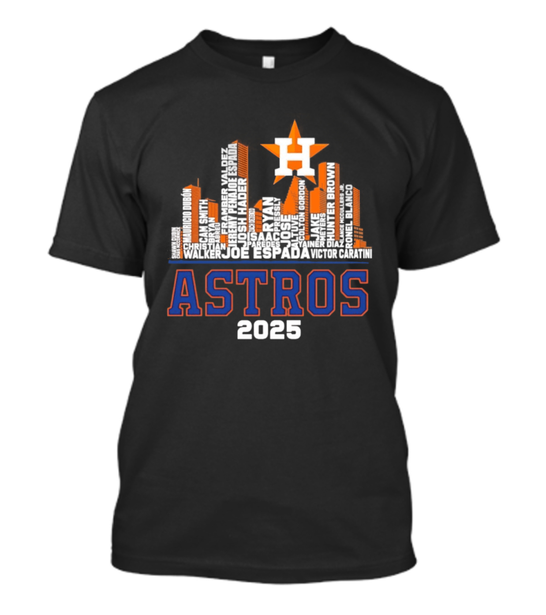 Houston Astros Players City Skyline 2025 T-Shirt