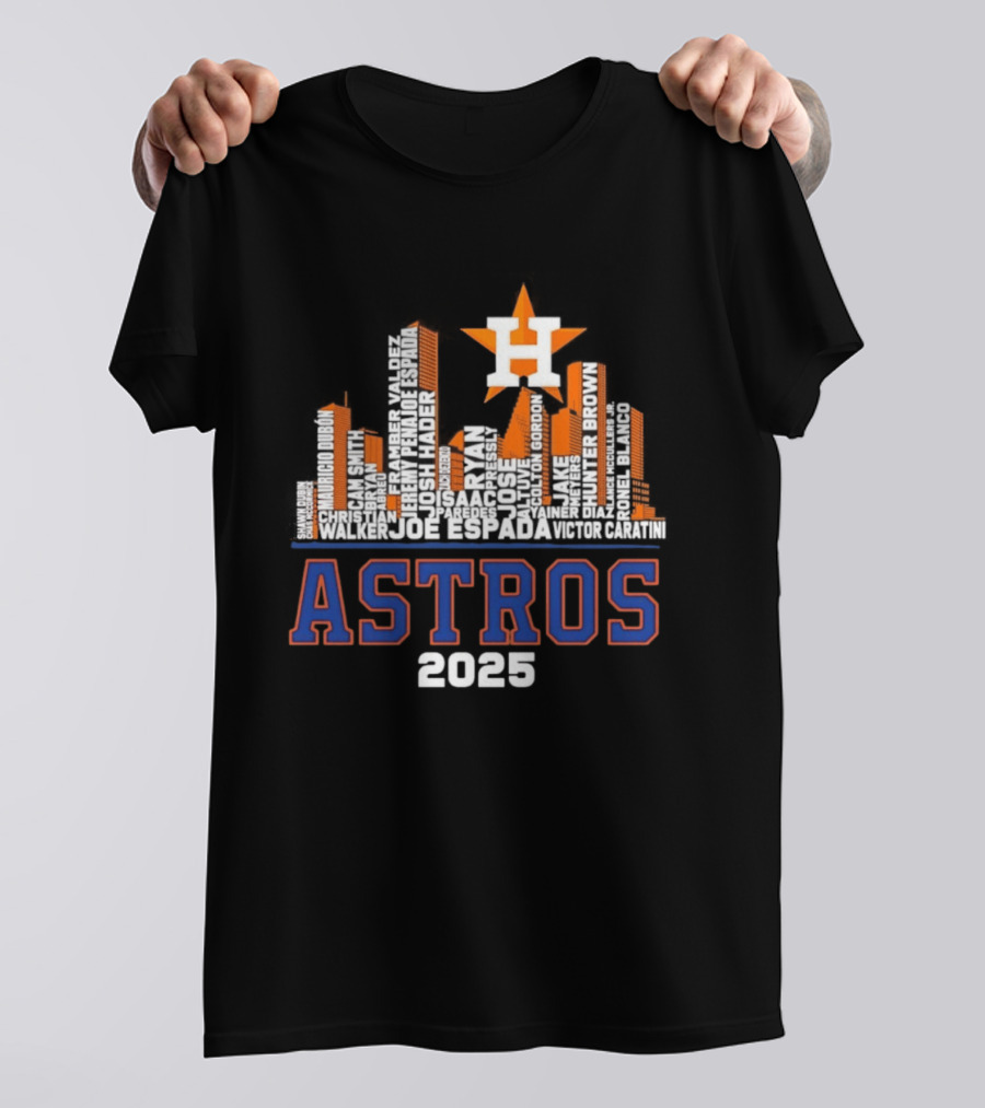Houston Astros Players City Skyline 2025 T-Shirt