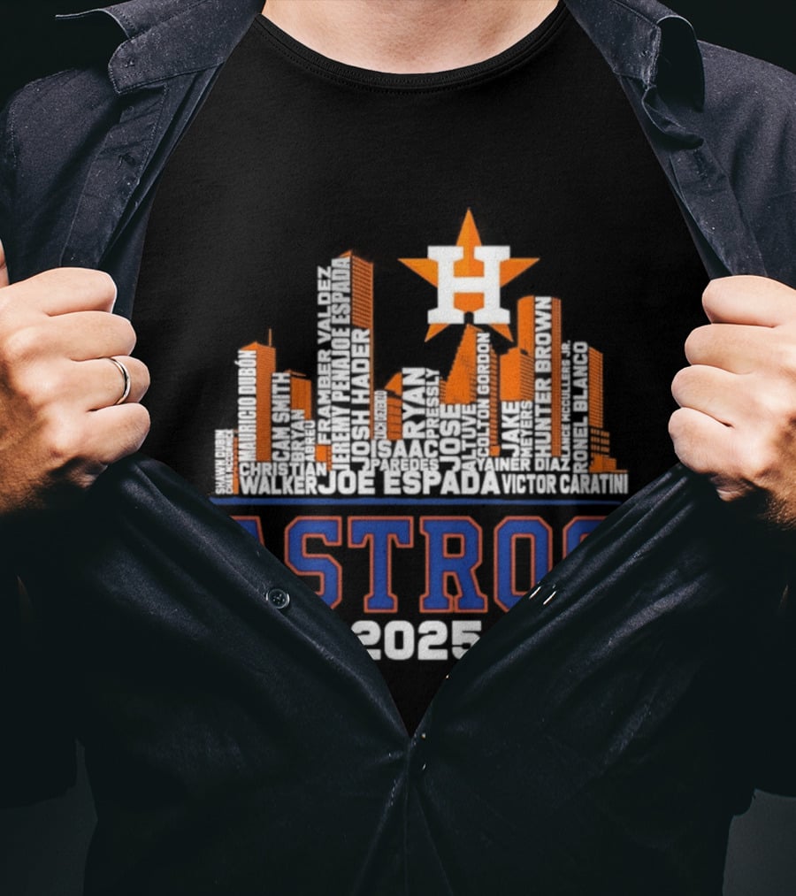 Houston Astros Players City Skyline 2025 T-Shirt
