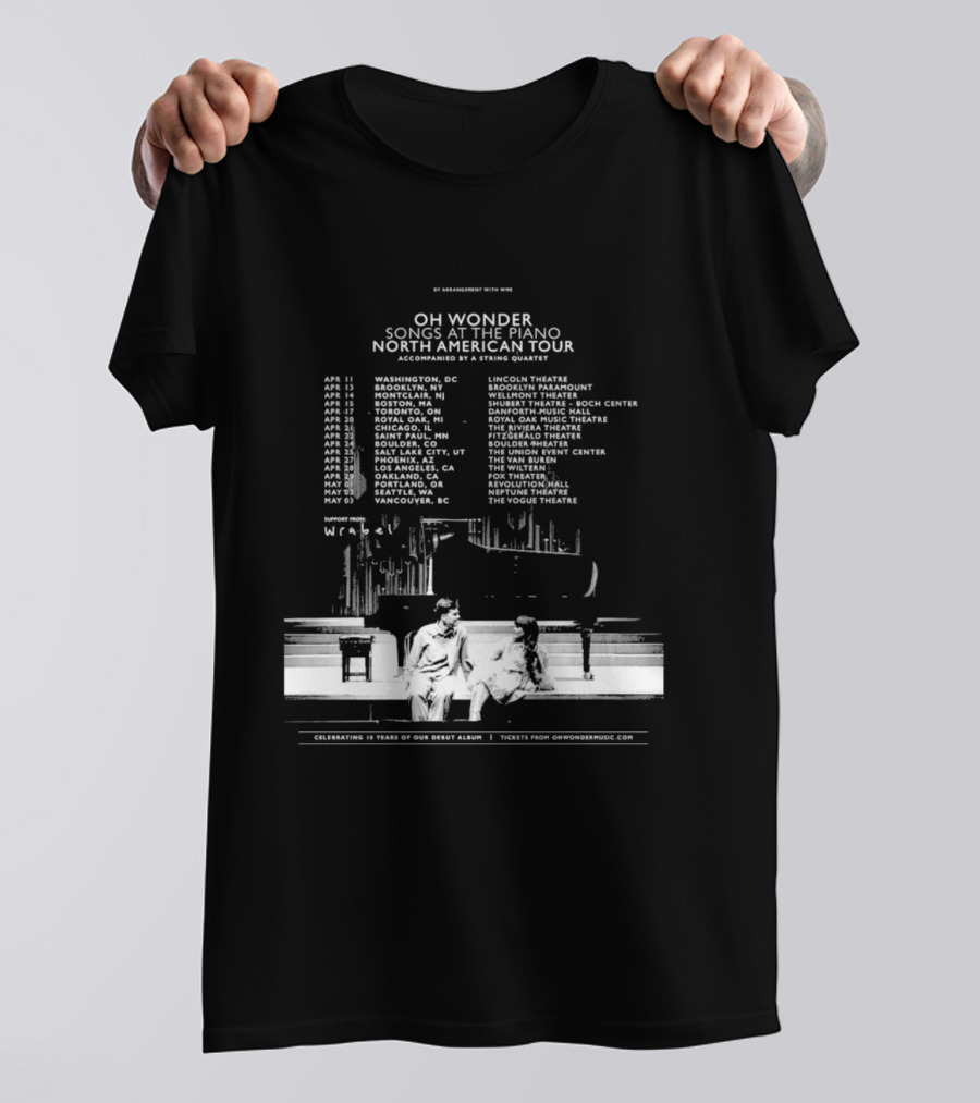 Oh Wonder Songs At The Piano North American Tour 2026 Dates And Venues T-Shirt