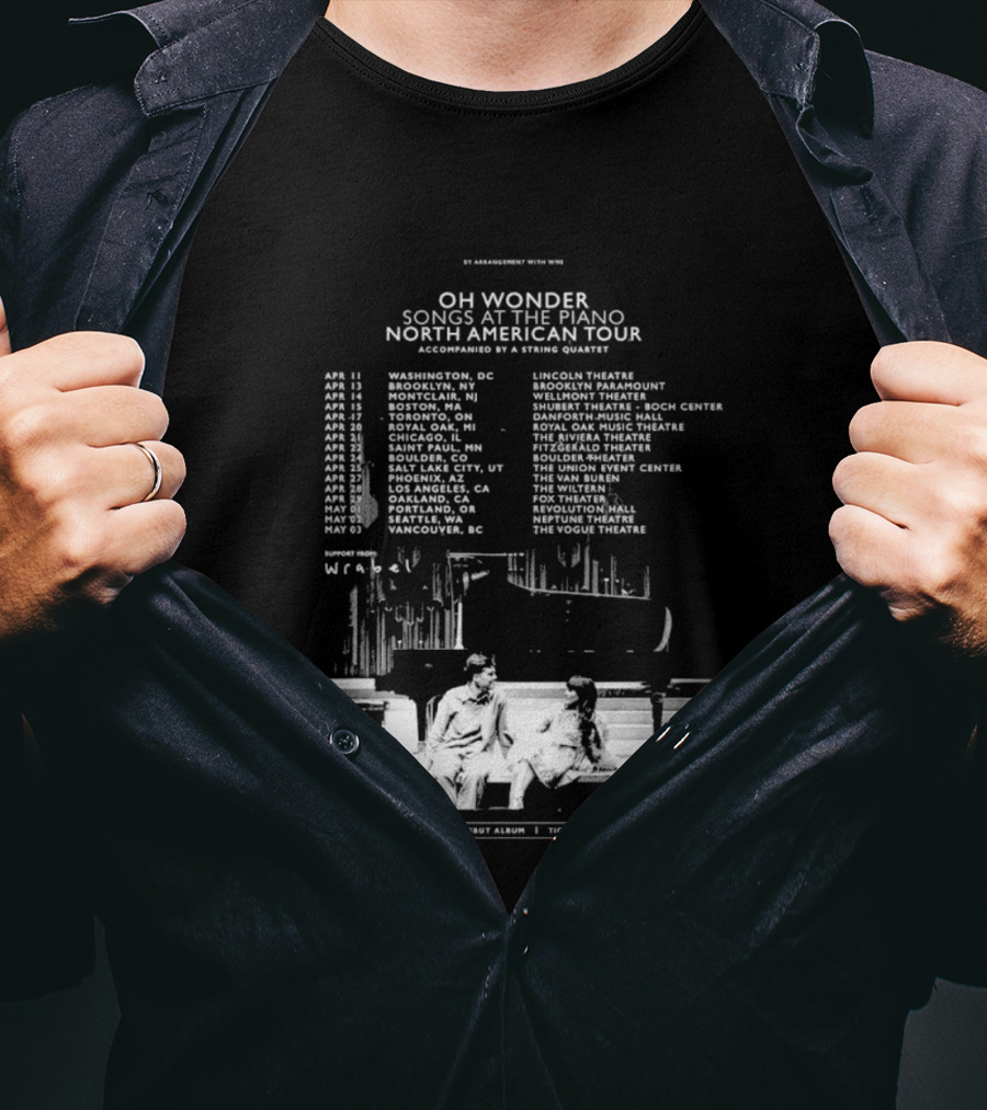 Oh Wonder Songs At The Piano North American Tour 2026 Dates And Venues T-Shirt