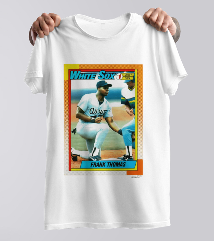 White Sox Frank Thomas 1990 Topps No. 1 Draft Pick Rookie Card T-Shirt