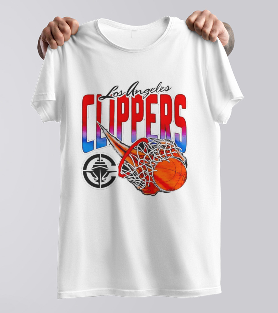 Los Angeles Clippers Basketball Flaming Hoop T-Shirt