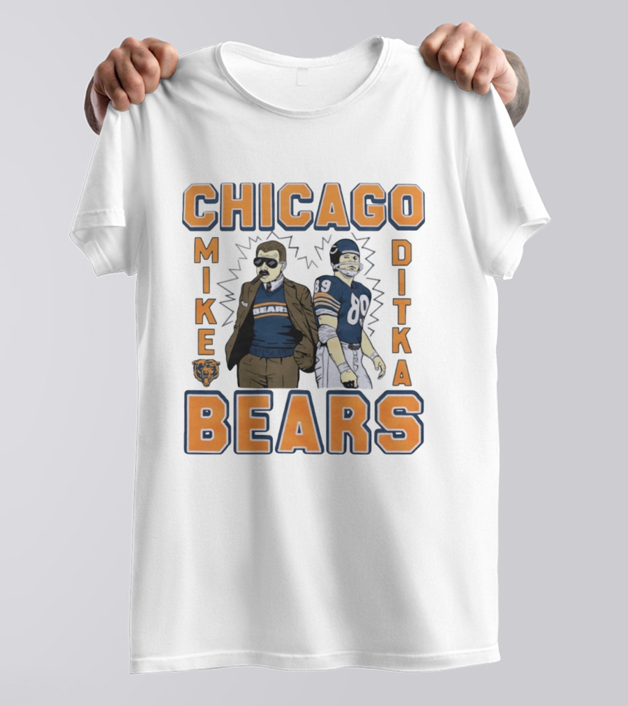 Mike Ditka Chicago Bears Retro Style Smoking Cigar T-Shirt
