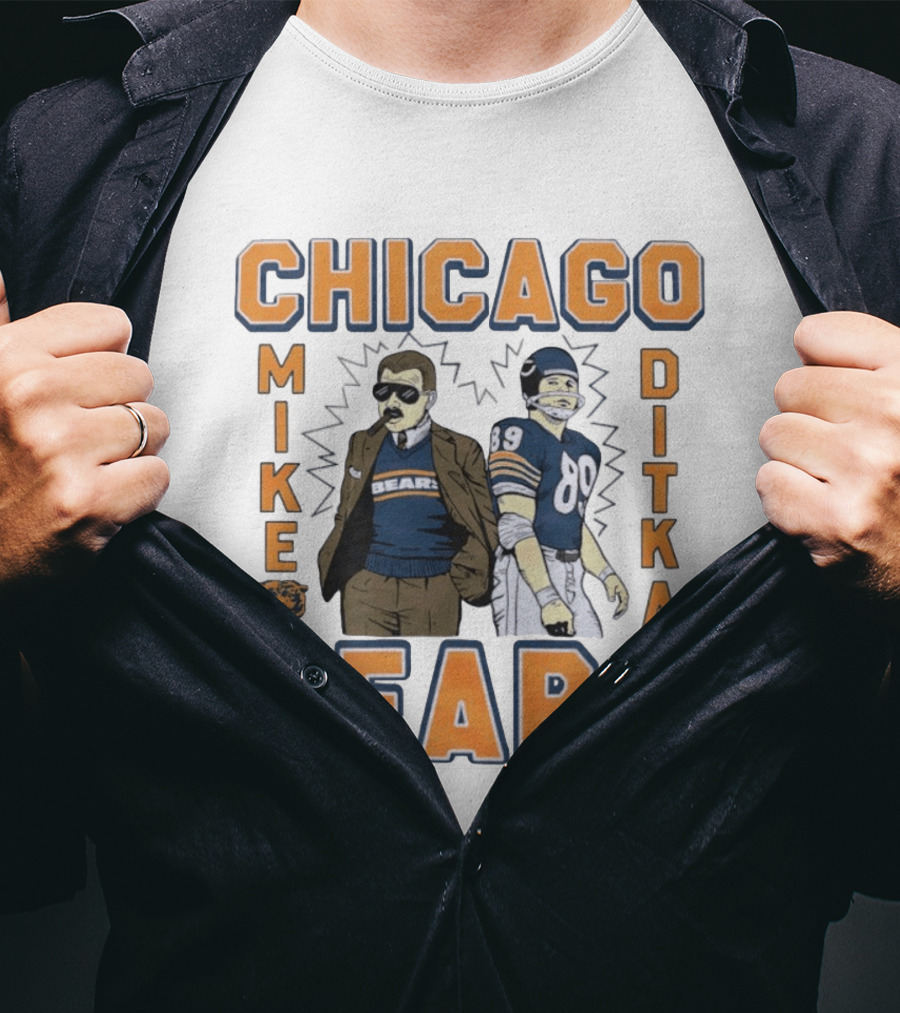 Mike Ditka Chicago Bears Retro Style Smoking Cigar T-Shirt