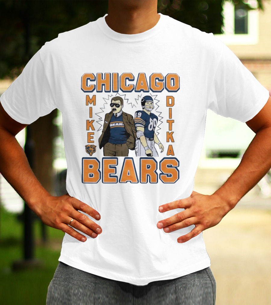 Mike Ditka Chicago Bears Retro Style Smoking Cigar T-Shirt