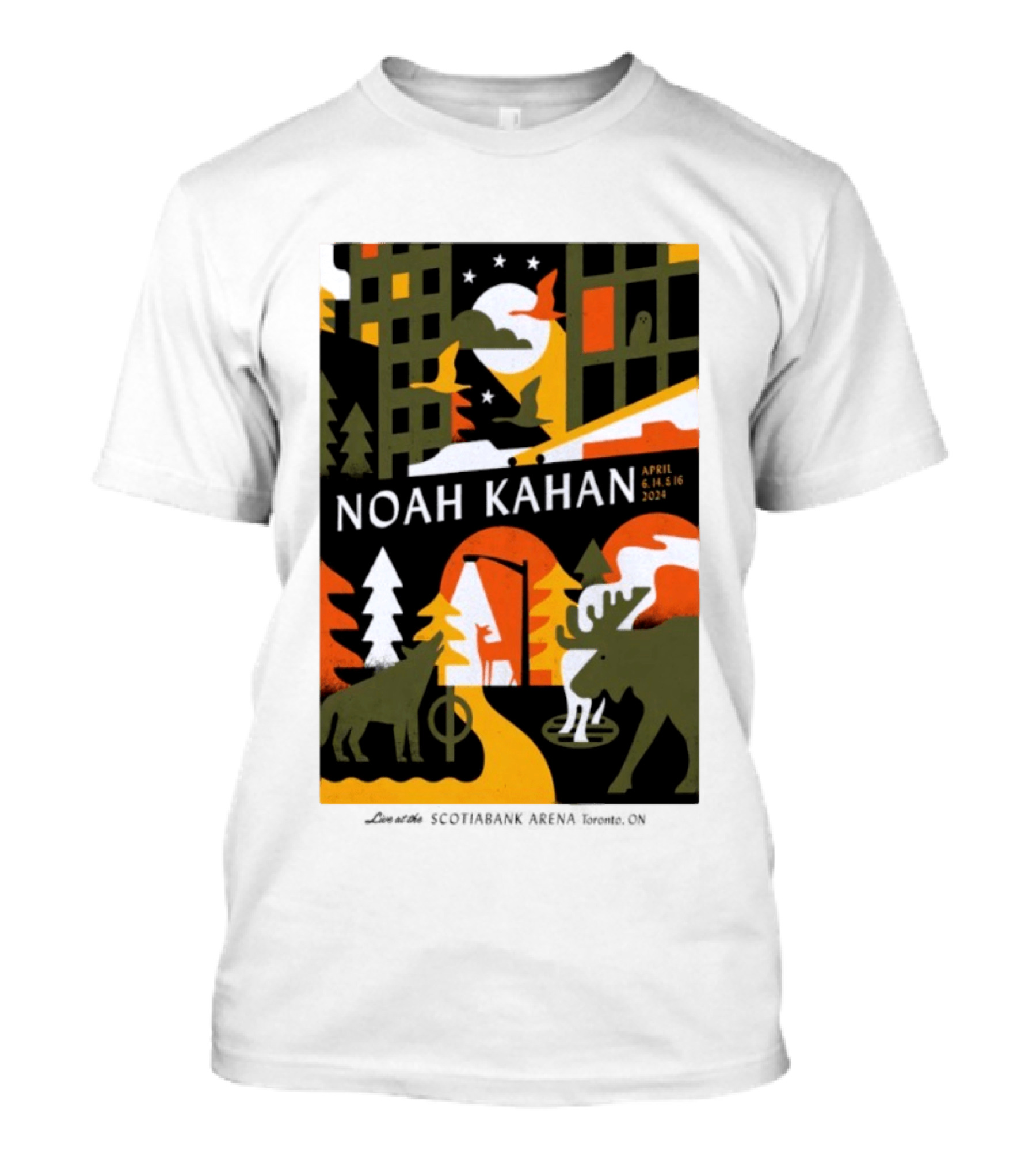 Noah Kahan April 6 14 16 2024 Toronto Wildlife Cityscape T-Shirt