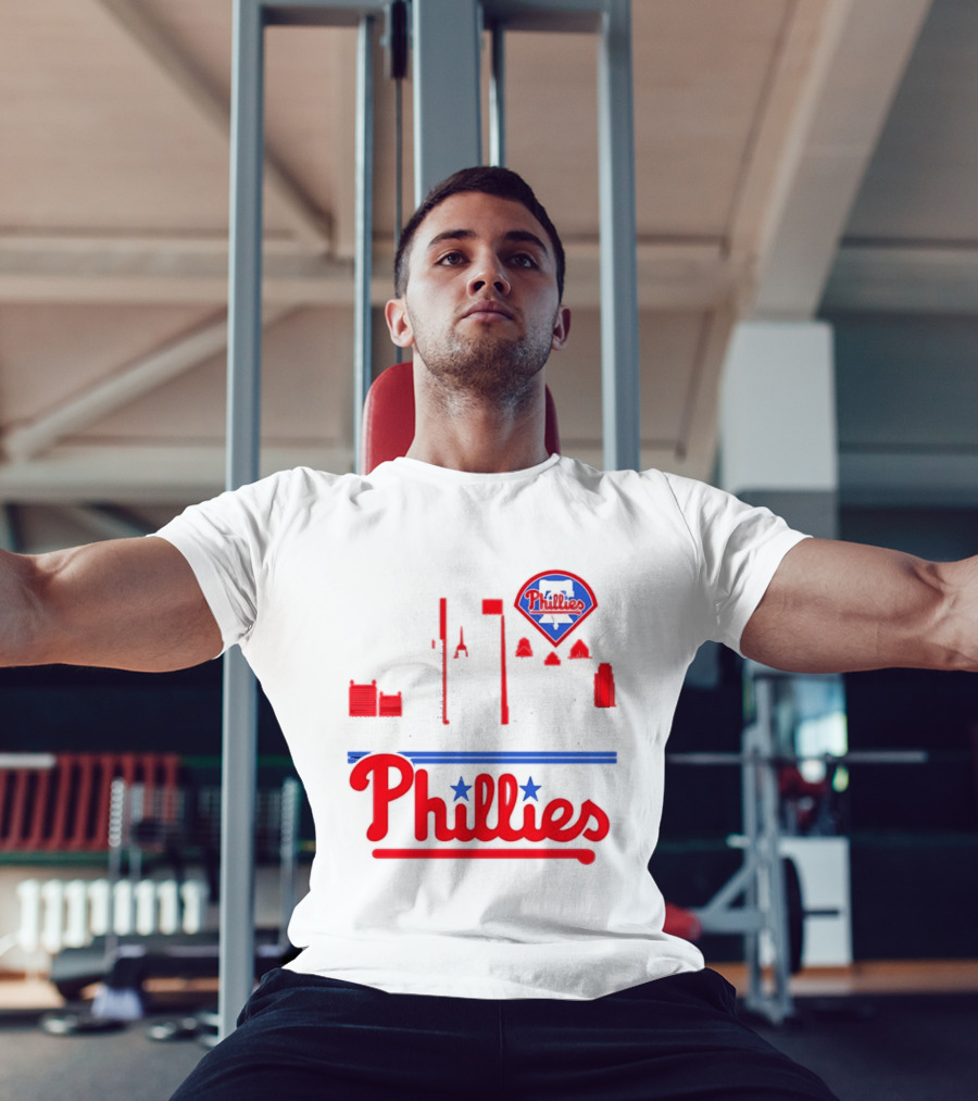 Philadelphia Phillies 2025 City Skyline And Players Names T-Shirt