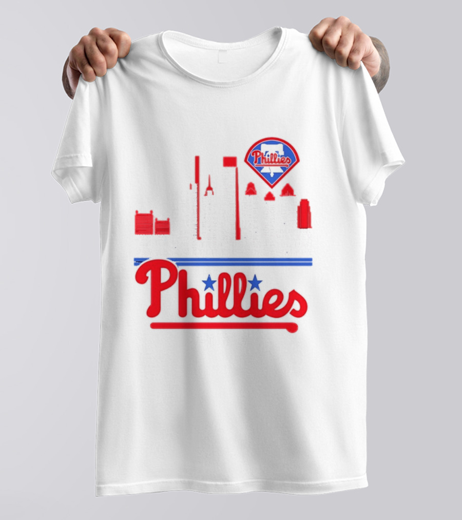 Philadelphia Phillies 2025 City Skyline And Players Names T-Shirt