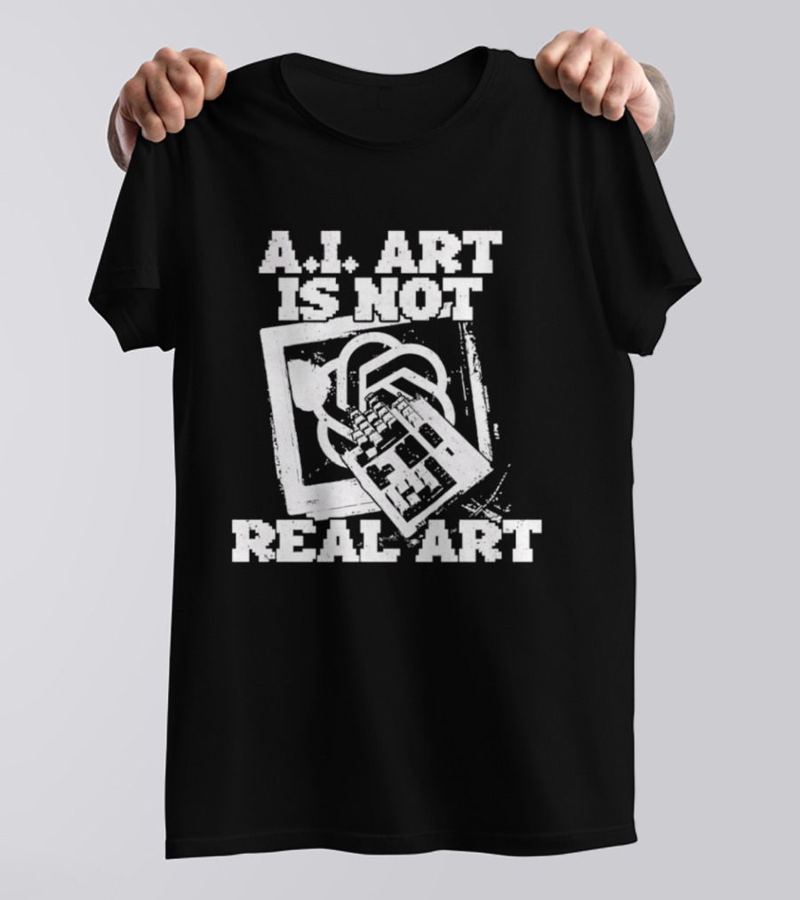 A.I. Art Is Not Real Art Keyboard T-Shirt