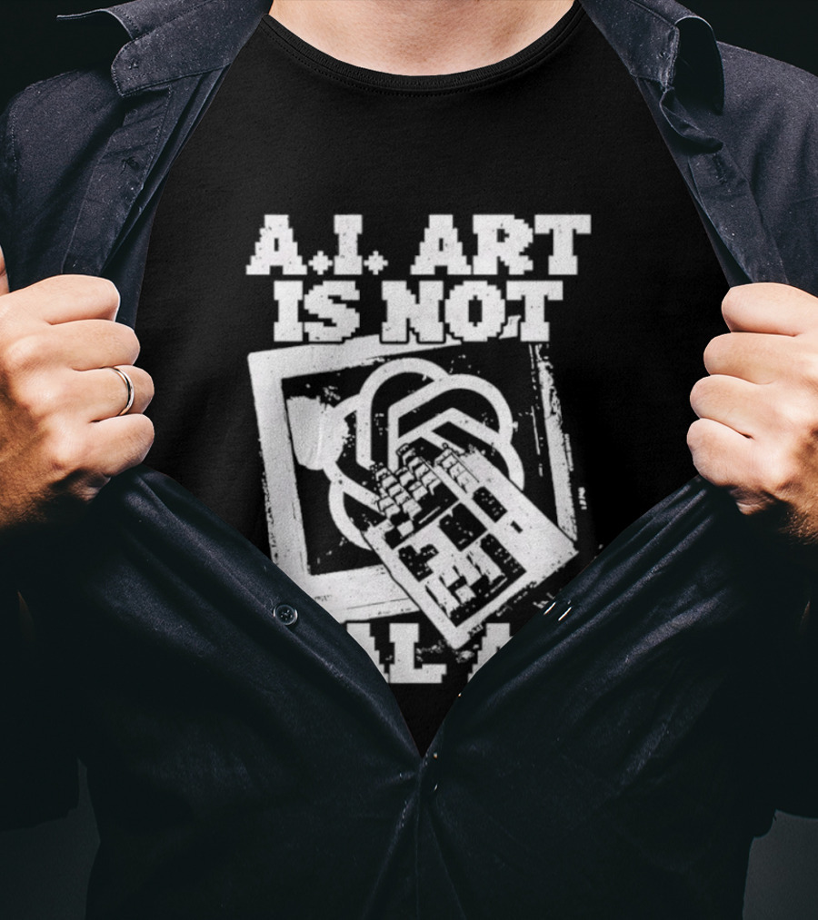 A.I. Art Is Not Real Art Keyboard T-Shirt