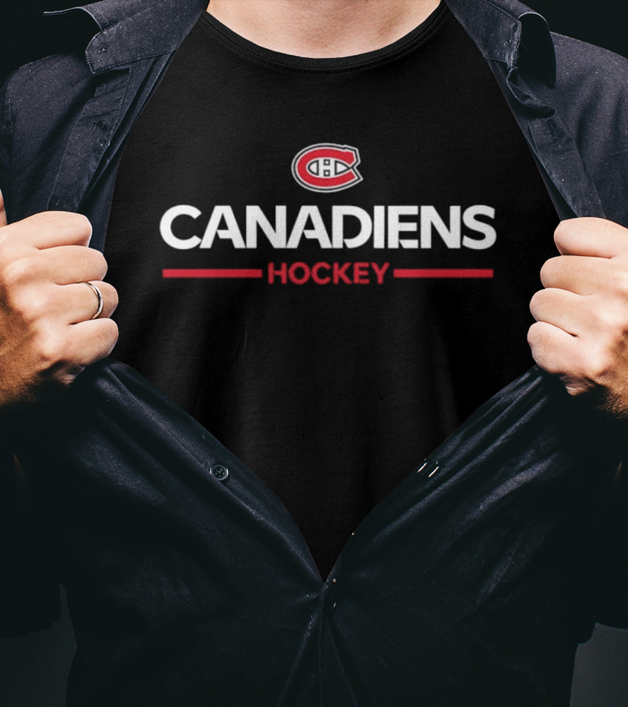 Alexandre Carrier Wearing Montreal Canadiens Hockey T-Shirt