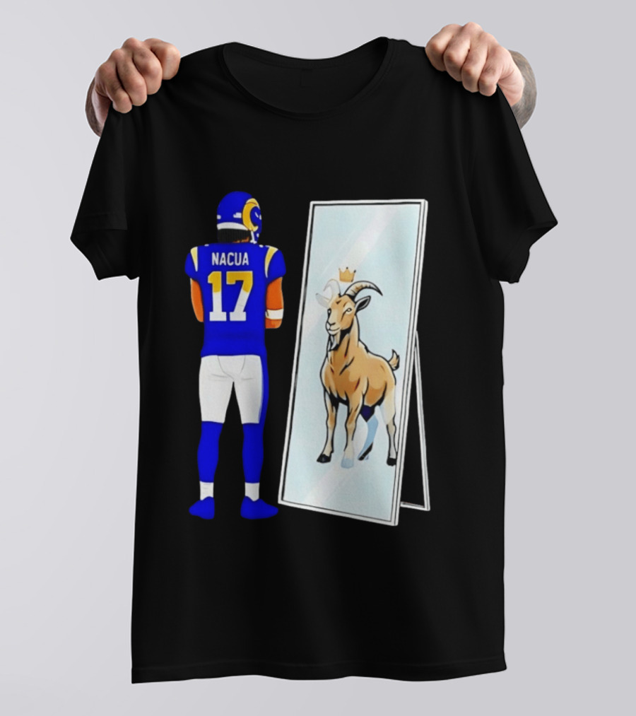 Puka Nacua 17 Los Angeles Rams Mirror Goat Crown T-Shirt