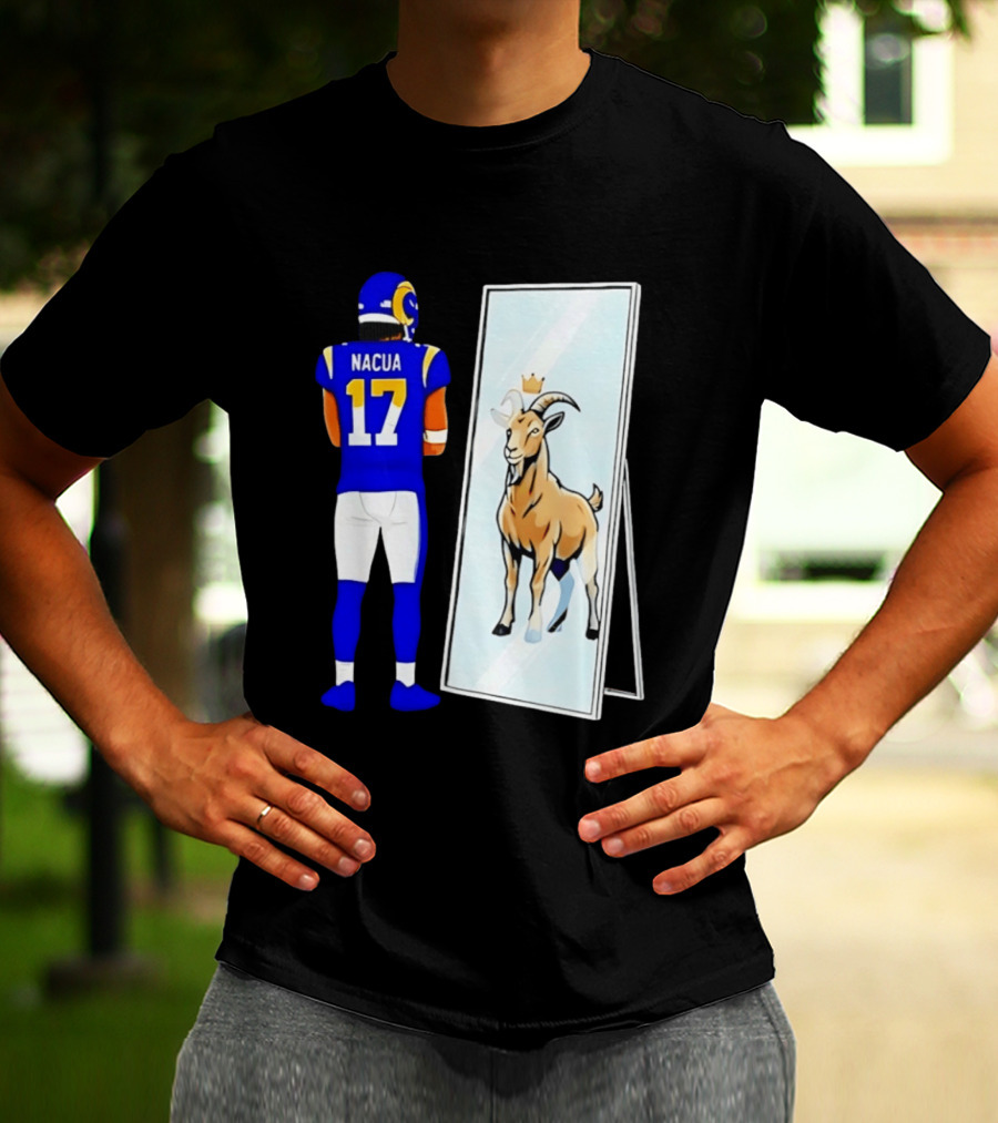Puka Nacua 17 Los Angeles Rams Mirror Goat Crown T-Shirt