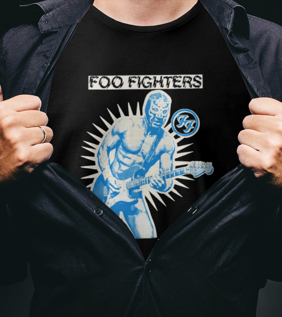 Foo Fighters 2026 Tasmania Lucha Libre Masked Guitarist Iconic FF T-Shirt