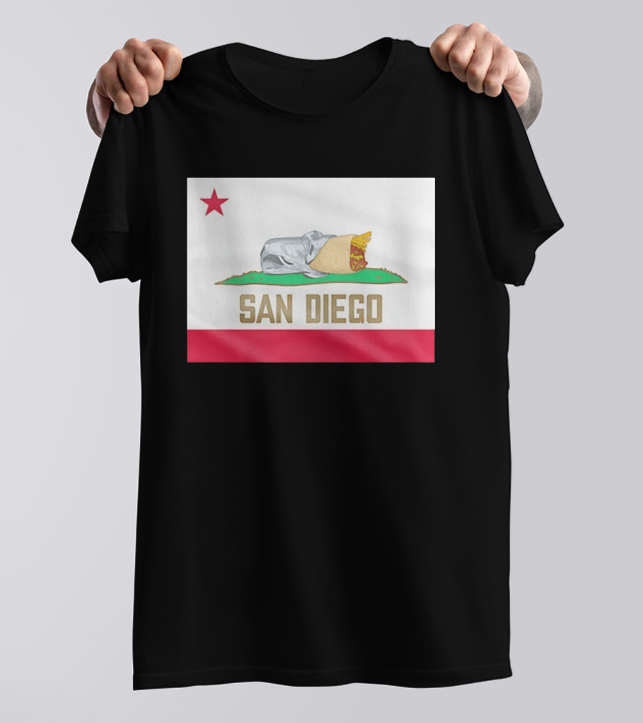 San Diego Padres Burrito California Flag T-Shirt