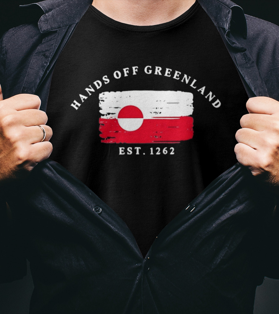 Hands Off Greenland Flag Est 1262 T-Shirt