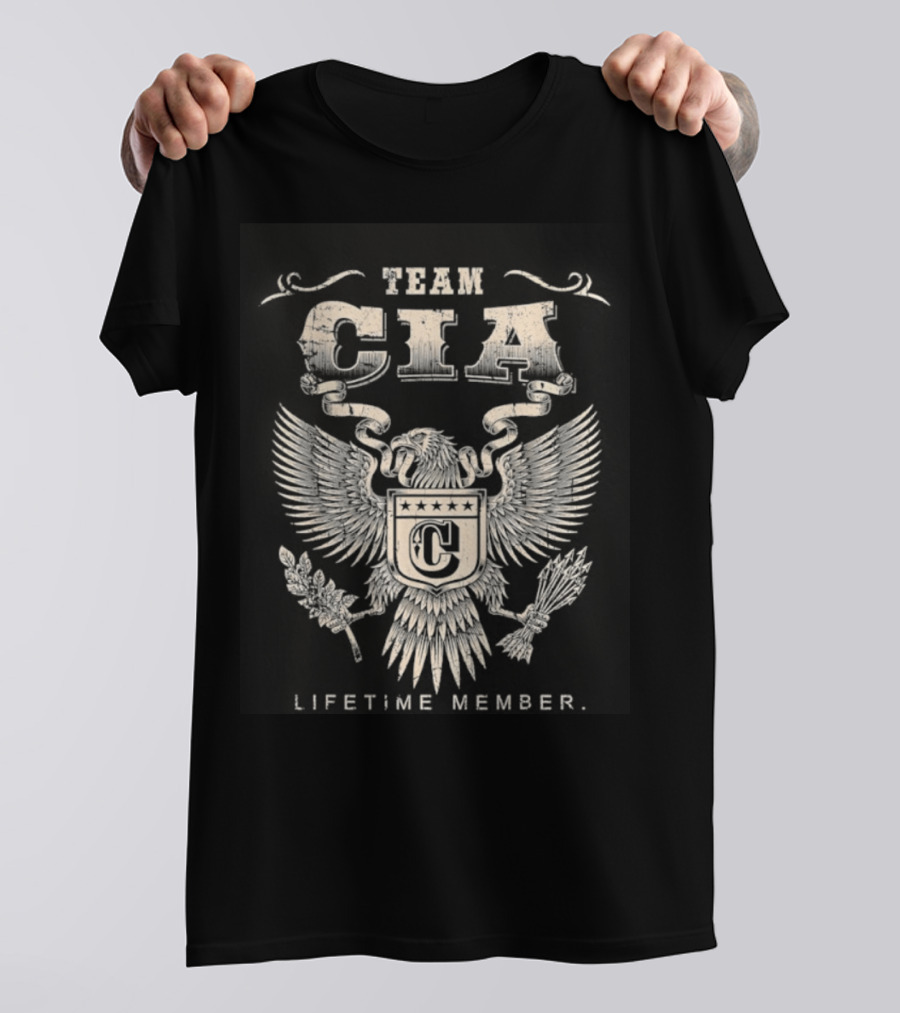 Team CIA Lifetime Member Emblem With Eagle Crest T-Shirt