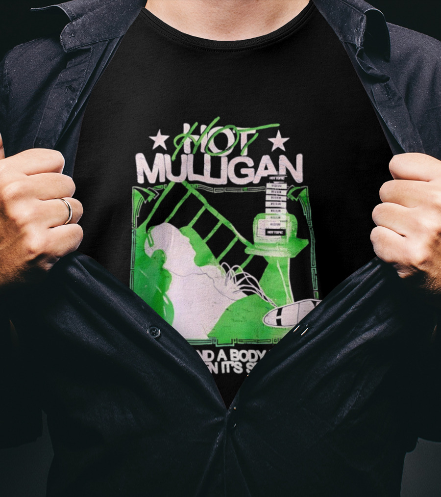 Hot Mulligan The Sound A Body Makes When It's Still Music Graphic With Green And White T-Shirt