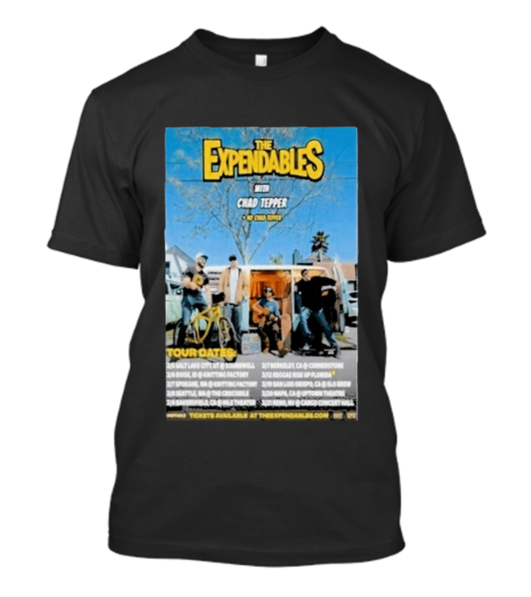The Expendables Chad Tepper Tour 2026 Dates Salt Lake City Berkeley Reggae Rise Up T-Shirt