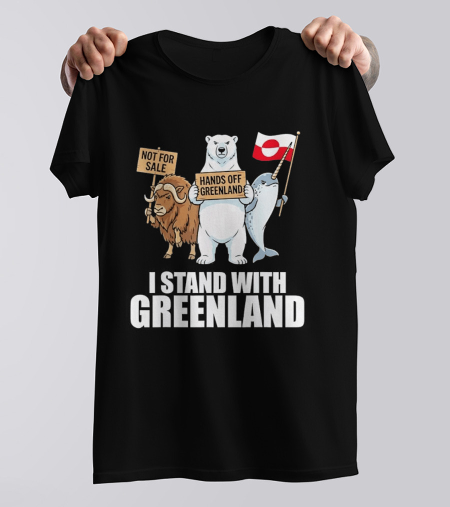 I Stand With Greenland Hands Off Greenland Not For Sale Flag Support Greenlanders T-Shirt