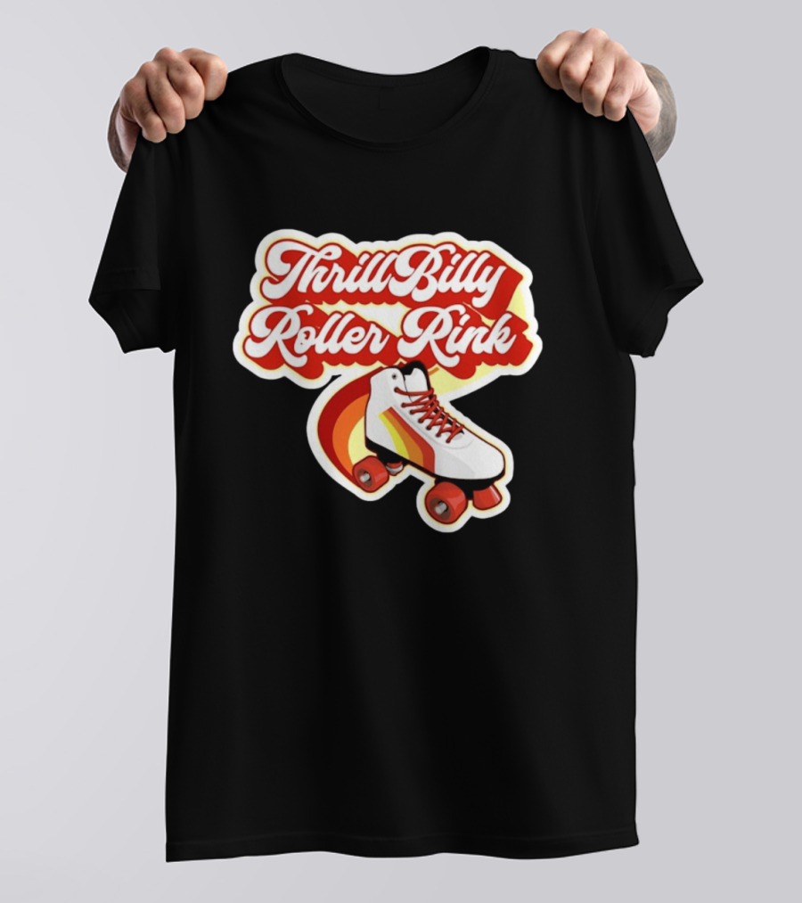 Thrill Billy Roller Rink Vintage Skate White Red Yellow T-Shirt