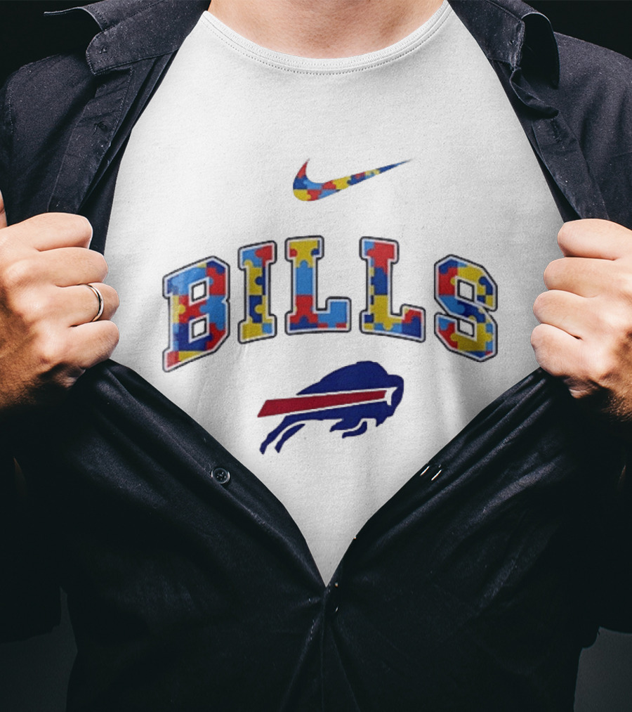 Buffalo Bills Puzzle Pattern Autism Awareness Accept Understand Love T-Shirt