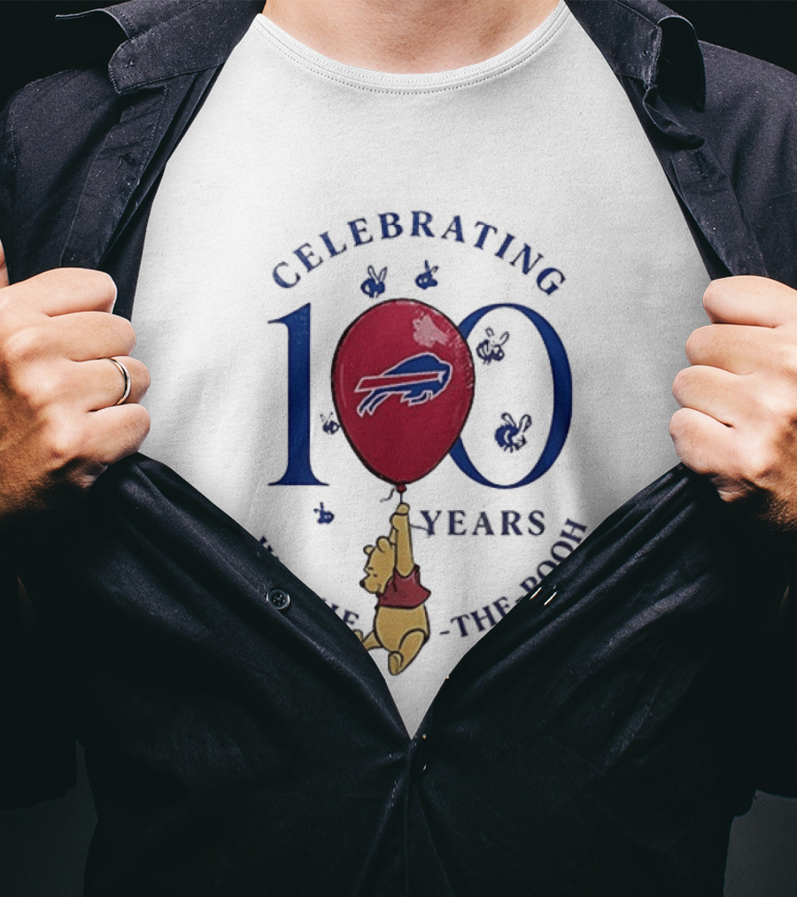 Buffalo Bills Winnie The Pooh 100 Years Anniversary Balloon Celebration T-Shirt