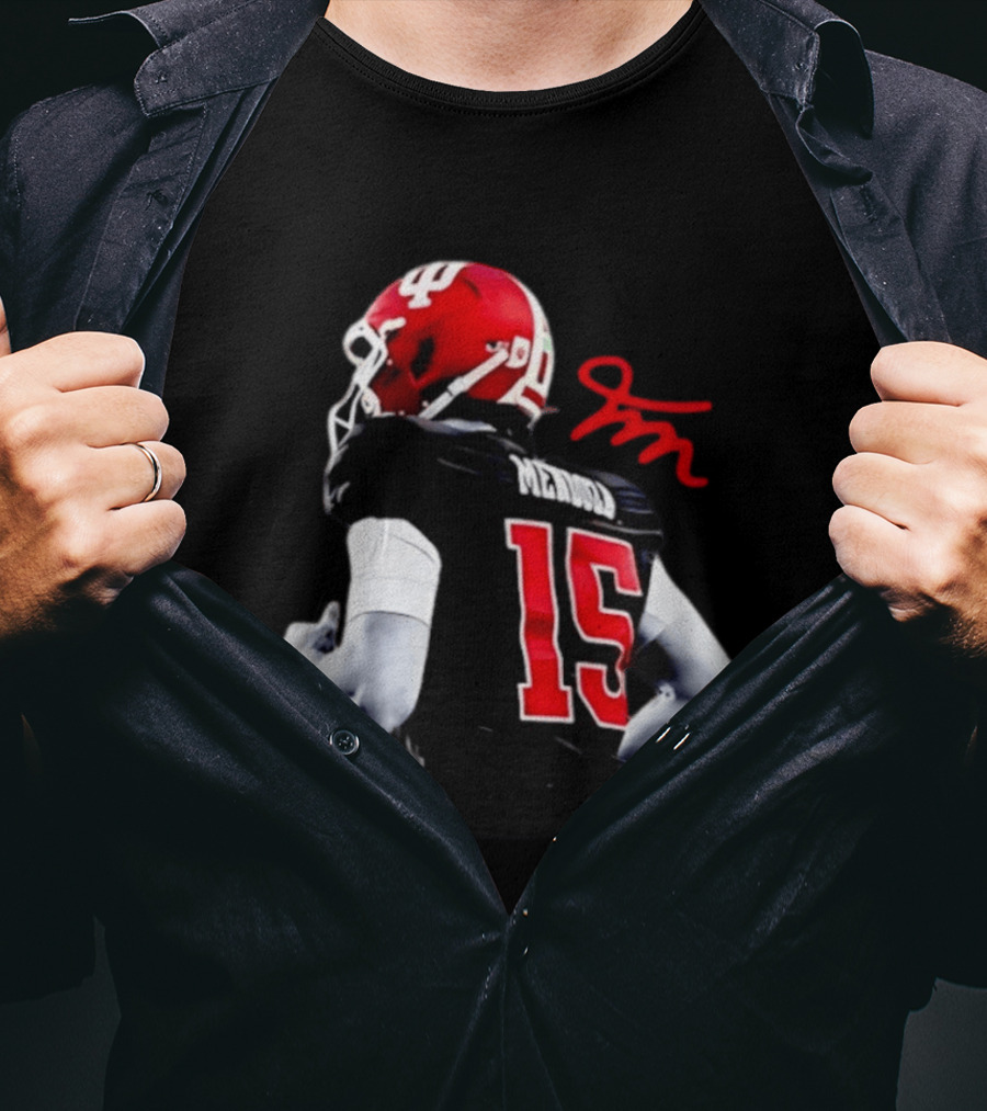 Indiana Hoosiers Fernando Mendoza Number 15 Football T-Shirt