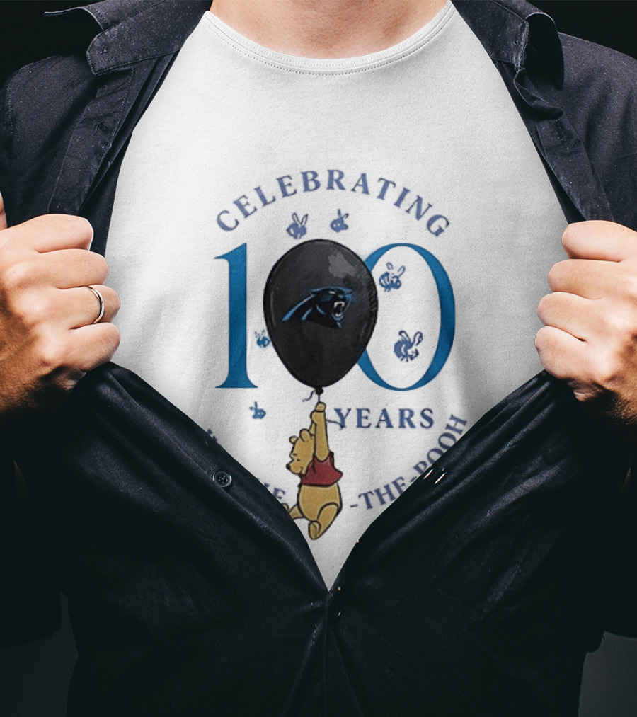 Carolina Panthers Winnie The Pooh 100th Anniversary Celebrating Years T-Shirt