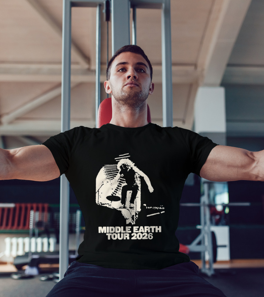 Jesse Welles Middle Earth Tour 2026 Sketch Style Concert Promotion T-Shirt