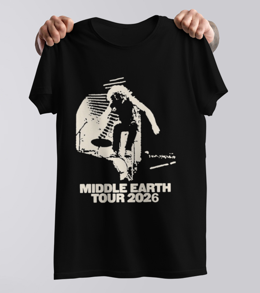 Jesse Welles Middle Earth Tour 2026 Sketch Style Concert Promotion T-Shirt