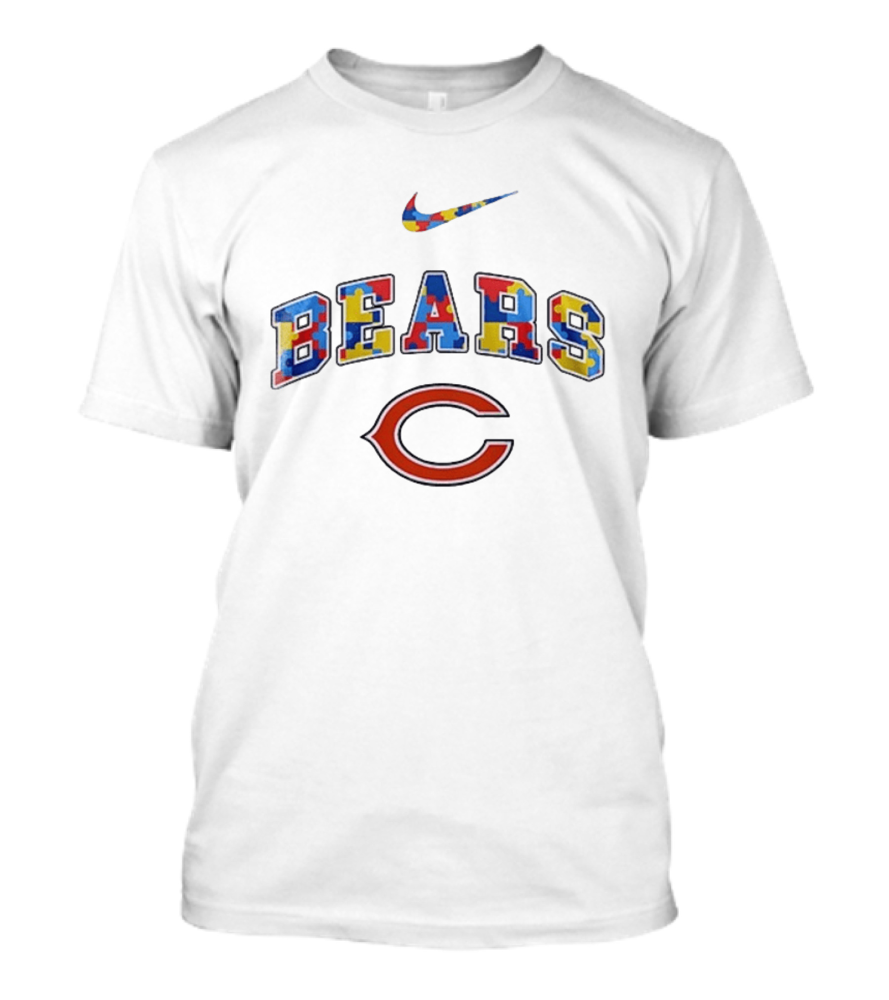 Chicago Bears Autism Awareness Puzzle Nike Accept Understand Love T-Shirt