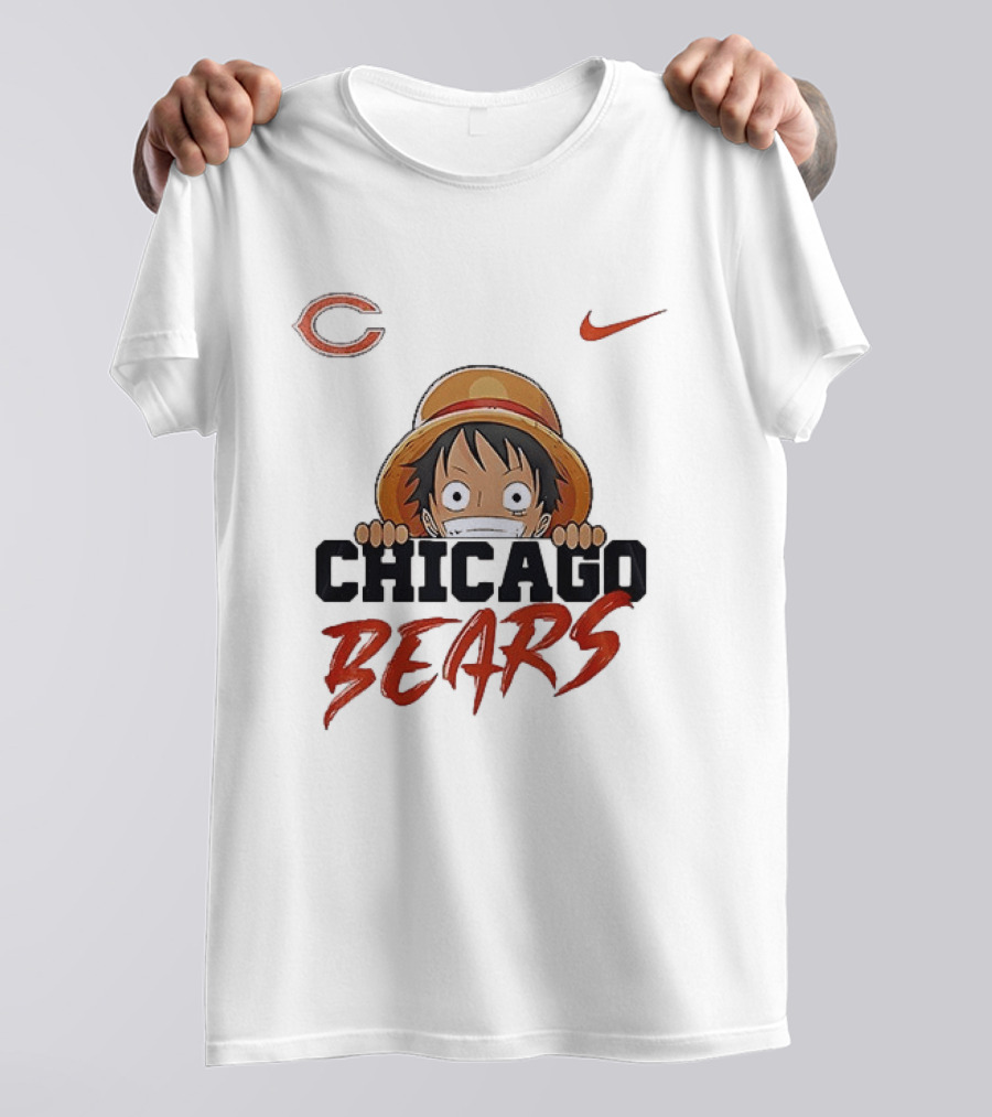 Chicago Bears Monkey D Luffy One Piece Collaboration T-Shirt