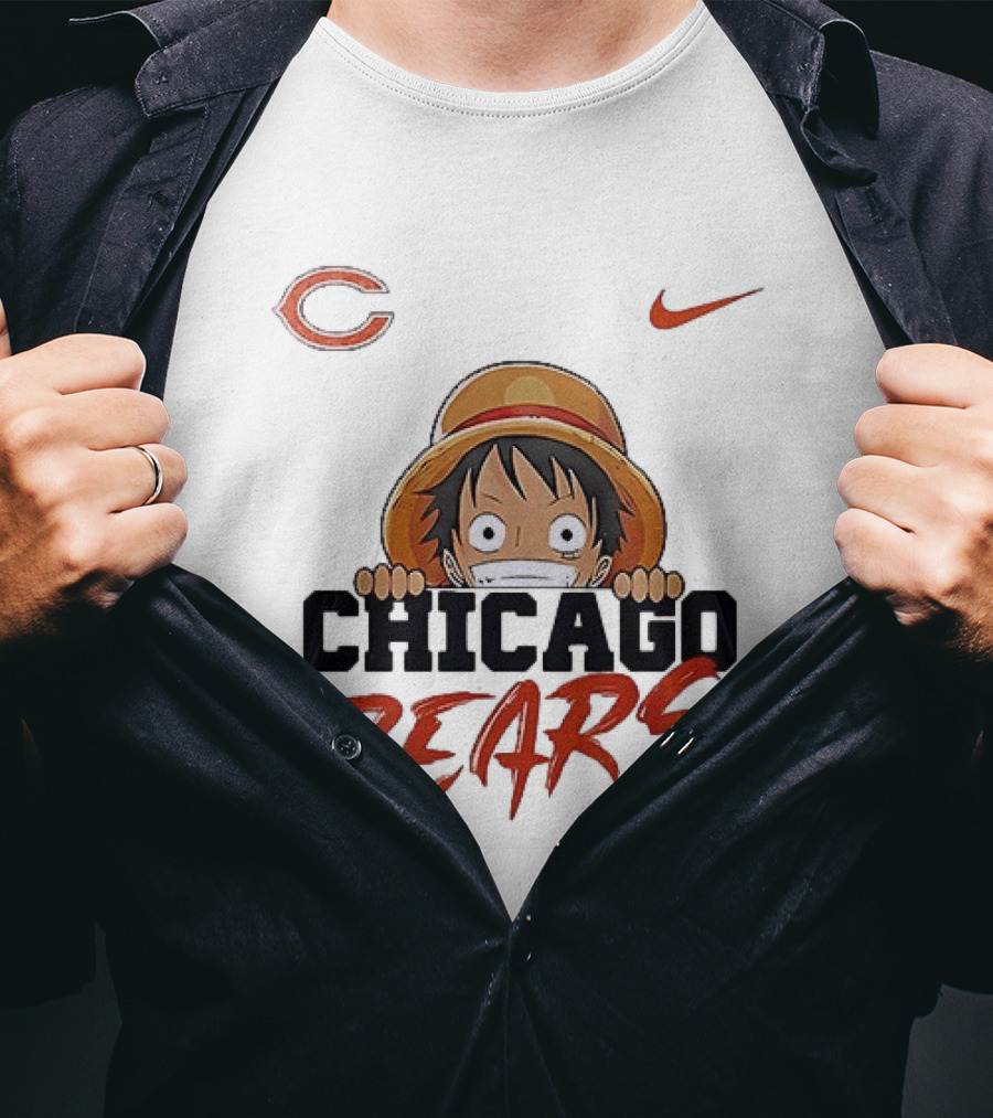 Chicago Bears Monkey D Luffy One Piece Collaboration T-Shirt